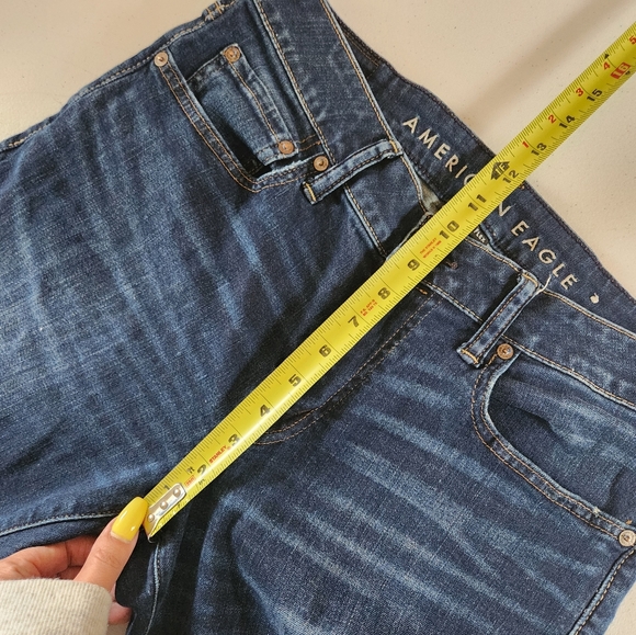 American Eagle Mens Dark Wash Slim Straight Leg Jeans Next Level Flex Size 32x30 - Picture 9 of 11